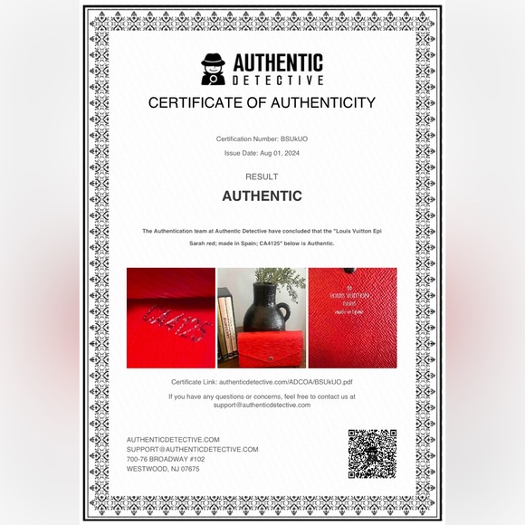 Louis Vuitton Sarah Epi Wallet (with COA) - Picture 14 of 14